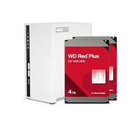 QNAP TS-233-24WD-US NAS Domestique à 2 Baies avec capacité de Stockage de 4 to, Ensemble Raid 1 WD Red Plus préconfiguré, avec Ports 1 GbE