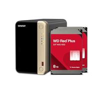 QNAP TS-264-8G-28WD-US NAS de Bureau Haute Performance à 2 Baies avec capacité de Stockage de 8 to, Ensemble RAID1 WD Red Plus HDD préconfiguré