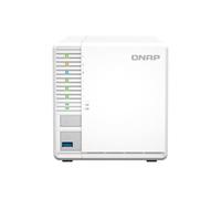 QNAP TS-364-4G 3 Bay Boîtier NAS de Bureau - 4GB RAM, processeur Intel Celeron à 4 cœurs - NAS 2.5GbE avec Cache SSD M.2 pour l'exécution des Machines virtuelles Blanc