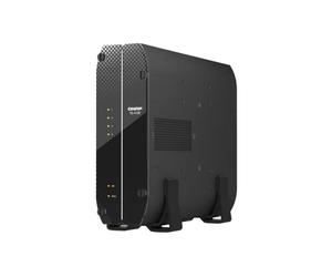 QNAP TS-410E-8G-US NAS de bureau professionnel sans ventilateur à 4 baies avec processeur Intel Celeron Quad-core, 8 Go de RAM DDR4 et double connectivité réseau 2,5 GbE (2,5 G/1 G/100 M) (sans