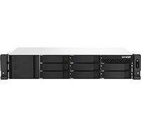 QNAP TS-864eU-8G-US NAS monté en rack à 8 baies haute vitesse à profondeur courte avec double 2,5 GbE, processeur Intel Celeron, 8 Go de mémoire DDR4 et connectivité réseau 2,5 GbE (2,5 G/1 G/100 M)