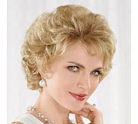 Qnbiar Femme courte duveteuse blonde perruque naturelle anticipation synthétique courte bouclée Cosplay perruque cheveux