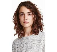 Qnbiar Perruques homme brun long cheveux bouclés synthétique Cosplay Halloween perruque mascarade