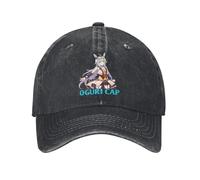 QNBUFOY Coton Confort Oguri Cap Uma Musume Pretty Derby Casquettes de Baseball Mode Délavé Denim Lavé Snapback Cap Hommes Femmes Extérieur Été Caps Chapeau Cadeau