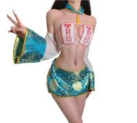 QNCLO Costume de nonne pour femme - Costume d'Halloween - Style gothique foncé - Bleu