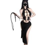 QNCLO Costume de nonne pour femme - Pour Halloween - Style gothique foncé - Noir 3