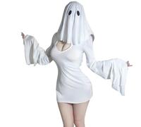 QNCLO Costume d'Halloween pour femme - Style gothique foncé - Blanc 1