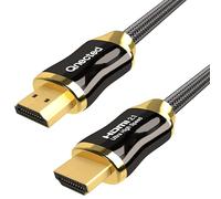 Qnected Câble HDMI 2.1 0.5m | Ultra Haute Vitesse | 4K 120Hz & 144Hz, 8K 60Hz Ultra HD | 48 Gbps | eARC | Noir Charbon