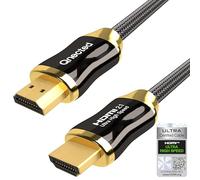 Qnected Câble HDMI 2.1 2m | Gen 2 Certifié | Ultra Haute Vitesse | 4K 120Hz & 144Hz, 8K 60Hz Ultra HD | 48 Gbps | eARC | Noir Charbon