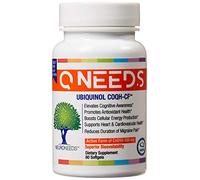QNeeds Ubiquinol 100 mg COQ10 Cliniquement prouvé pour une absorption maximale, soutien mitochondrial amélioré, antioxydant pour la santé cardiaque, 60 capsules molles