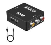 Qneneam Adaptateur RCA vers HDMI, Convertisseur AV vers HDMI, Adaptateur Vidéo AudioCompatible avec Xbox 360/PS1/PS2/WII/N64/SNES/NES/PSP/Lecteur DVD/VHS/Supporte Résolutions 720P et 1080P
