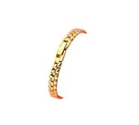 QNGMKBKTDZ Bracelet de montre en acier inoxydable solide for femmes, or Rose, petite taille, ceinture en maille 6mm 8mm 10mm 12, chaîne de montre en métal Ultra-mince(Golden,16mm)
