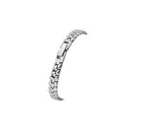 QNGMKBKTDZ Bracelet de montre en acier inoxydable solide for femmes, or Rose, petite taille, ceinture en maille 6mm 8mm 10mm 12, chaîne de montre en métal Ultra-mince(Silver,10mm)
