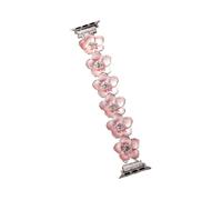QNGMKBKTDZ Bracelet De Montre En Métal, Adapté For Iwatch9876SE Women40 41 44 45 49mm, Poignet Élastique Créatif(Pink,42 44 45 49mm L)