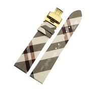 QNGMKBKTDZ Bracelet en cuir à motif écossais à démontage rapide 12, 14, 16, 18, 20, 22 mm, noir et marron, for montres hommes et femmes(Rice white Gold B,20mm)