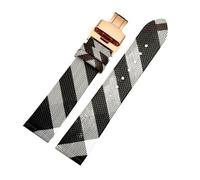 QNGMKBKTDZ Bracelet en cuir à motif écossais à démontage rapide 12, 14, 16, 18, 20, 22 mm, noir et marron, for montres hommes et femmes(Black Rose Gold B,18mm)