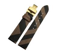 QNGMKBKTDZ Bracelet en cuir à motif écossais à démontage rapide 12, 14, 16, 18, 20, 22 mm, noir et marron, for montres hommes et femmes(Brown Gold B,18mm)