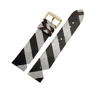 QNGMKBKTDZ Bracelet en cuir à motif écossais à démontage rapide 12, 14, 16, 18, 20, 22 mm, noir et marron, for montres hommes et femmes(Black Gold A,20mm)