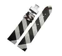 QNGMKBKTDZ Bracelet en cuir à motif écossais, démontage rapide, 12 14 16 18 20 22 mm, noir et marron, adapté à la chaîne de montre BURBERRY for hommes et femmes(Black silver B,12mm)