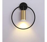 QNGSAK Applique murale d'intérieur LED 7W moderne rotative à 180° en métal 3000K blanc chaud, pour salon, chambre à coucher, couloir, couloir, escaliers, noir, douille : E27 reliable