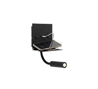 QNGSAK Applique murale moderne I noire avec port USB incl.LED Duppio Moderne |Applique murale en acier à 1 lumière adaptée au salon I cuisine I chambre I reliable