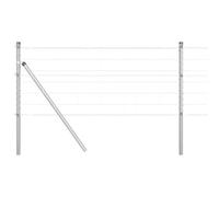 Qnhdfrt 0.6 x 50 m Steel and PVC Euro Fence with Posts, Silver