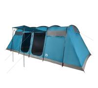 Qnhdfrt 10-Person Camping Tunnel Tent with 4 Rooms, Blue