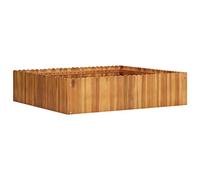 Qnhdfrt 100x100x25cm Square Solid Acacia Wood Raised Garden Bed