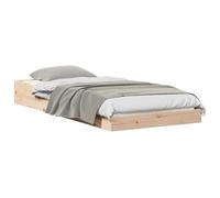 Qnhdfrt 100x200 cm Solid Pine Wood Platform Bed Frame, Natural | Designed with supportive wood slats that eliminate the need for a box spring, suitable for any standard single mattress.