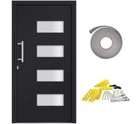 Qnhdfrt 100x210 cm Aluminum PVC Exterior Entry Door Left Hand Anthracite
