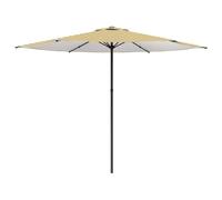 Qnhdfrt 10ft Rectangular Patio Umbrella Steel Frame Yellow & White