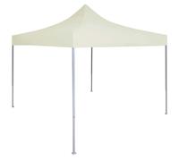 Qnhdfrt 10x10 ft Pop Up Canopy Tent with Wheeled Bag, Cream Steel Frame