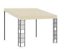 Qnhdfrt 10x10 ft Wall-Mounted Steel Pergola with Cream Canopy