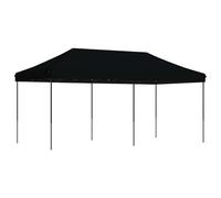 Qnhdfrt 10x20 ft Pop-Up Canopy Tent, Steel Frame Folding Gazebo, Black