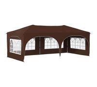 Qnhdfrt 10x20 ft Pop-Up Canopy Tent with 4 Sidewalls, Brown
