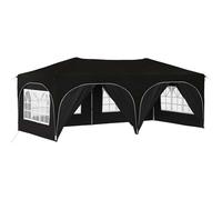 Qnhdfrt 10x20 ft Pop-Up Canopy Tent with 6 Sidewalls, Black
