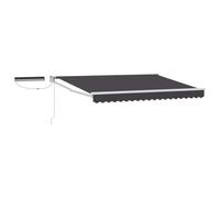 Qnhdfrt 10x8 ft Solar Motorized Retractable Awning, Gray and White