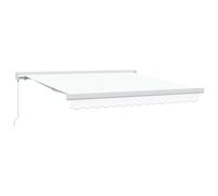 Qnhdfrt 11.5x8.2 ft Manual Retractable Awning, White Fabric and Metal