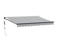Qnhdfrt 11.5x8ft Retractable Patio Awning, Aluminum Frame, Gray & White