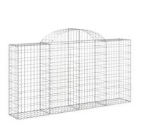 Qnhdfrt 12 Paniers à Gabions Arqués 200x30x100/120 cm, Cage en Pierre en Fer Galvanisé pour Clôture et Mur de Soutènement de Jardin, Filet 5x10 cm, Diamètre 3,5 mm