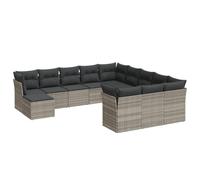 Qnhdfrt 12-Piece Grey PE Rattan Modular Patio Sofa Set