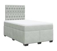 Qnhdfrt 120x190 cm Gray Velvet Bed Frame with Mattress