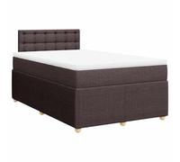 Qnhdfrt 120x200cm Fabric Bed Frame with Mattress & Headboard, Dark Brown