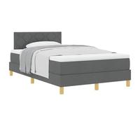 Qnhdfrt 120x200cm Pocket Spring Bed with Mattress & Headboard, Dark Gray