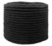 Qnhdfrt 12mm x 50m Black Cotton Rope, 3-Strand Twisted Macrame Cord