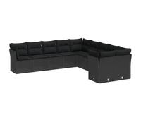 Qnhdfrt 13-Piece Modular PE Rattan Patio Furniture Set, Black