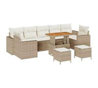 Qnhdfrt 13-Piece Modular Rattan Patio Furniture Set, Black and Cream