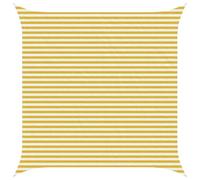 Qnhdfrt 13x13 ft Square HDPE Sun Shade Sail, Yellow and White