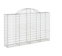 Qnhdfrt 14-Pack Arched Galvanized Steel Gabion Baskets, 200x30x120/140cm