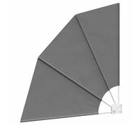 Qnhdfrt 140x140cm Folding Balcony Privacy Screen, Steel Frame, Light Gray